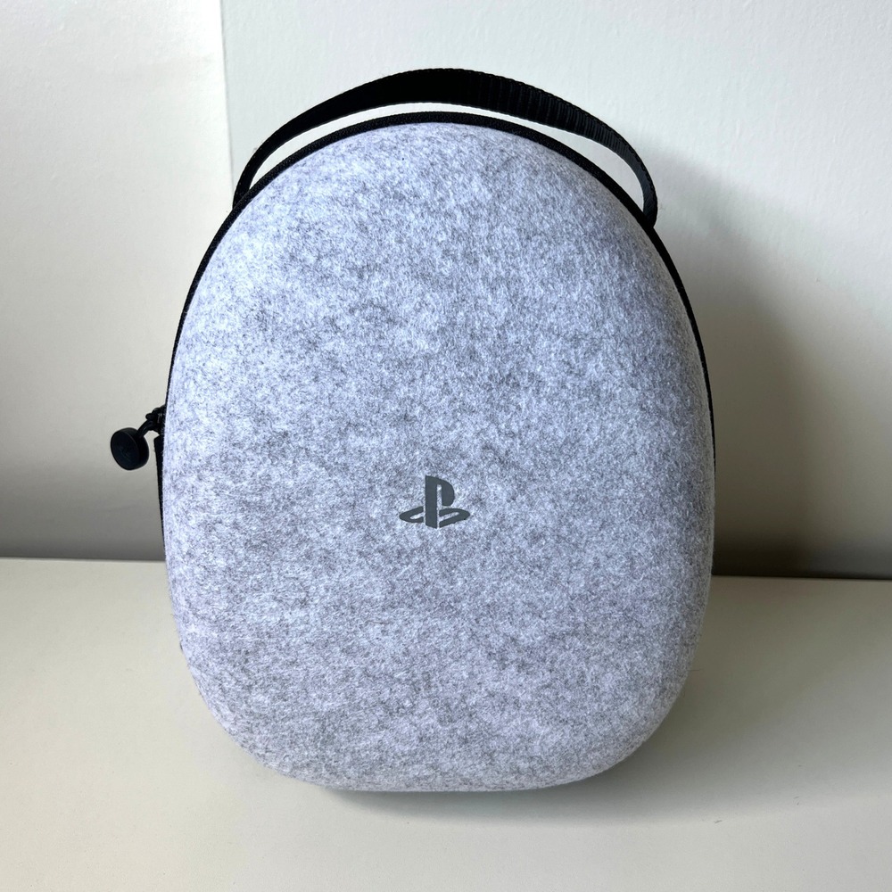 Sony PlayStation Pulse Elite Headphones Travel Carrying Case Gray Felt CASE ONLY